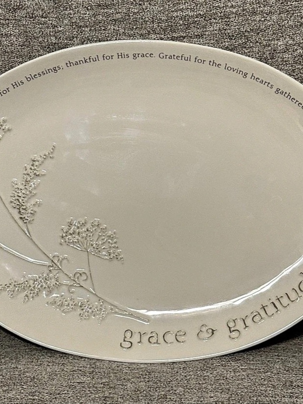 Blessings Grace & Gratitude Collection Floral Ceramic Serving Platter